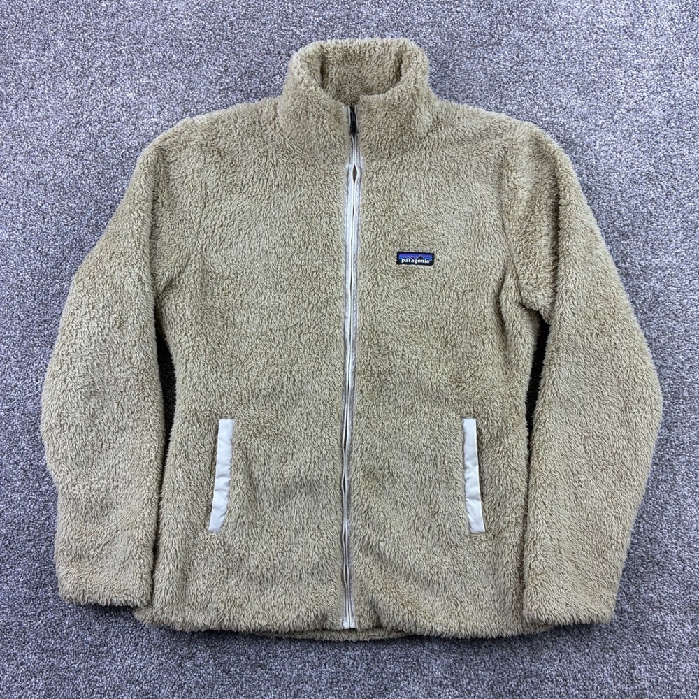 Patagonia Los Gatos Fleece 1/4 Zip Women's L Beige Pullover Fuzzy Sherpa